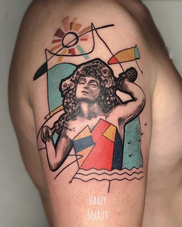Абстрактная Figure, Geometric tattoo на Дельта