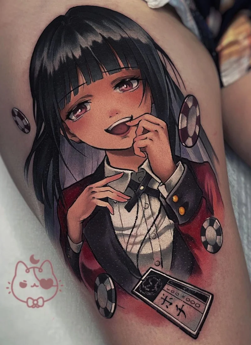 Imagens anim&ecirc; brilhantes de um artista de tatuagem otaku Vadik Nevadik