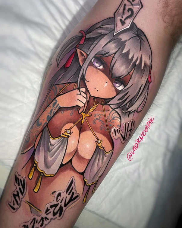 Аниме Anime character, Text tattoo на Икра