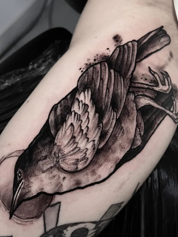 black and grey blackwork tatouage sur forearm #53748 | Artiste tatoueur Sabin Aliosa