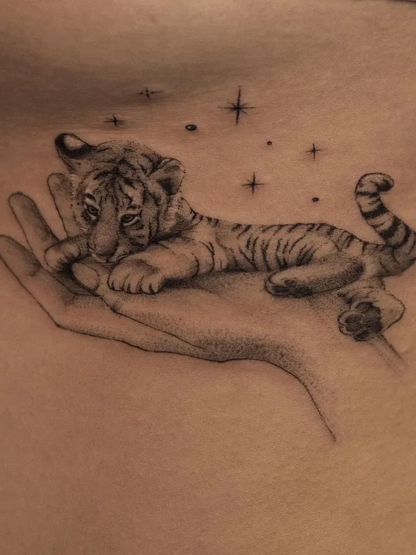 black and grey black and grey Tatuaggio su chest #53753 | Tatuatore Яна Гуревич