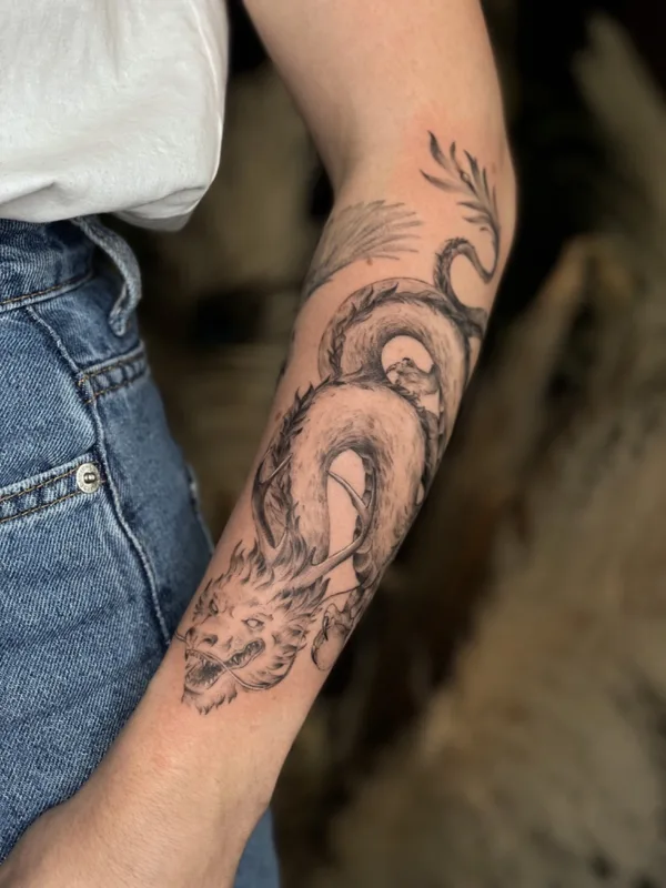 black and grey japanese Tatuaggio su forearm #53755 | Tatuatore Яна Гуревич
