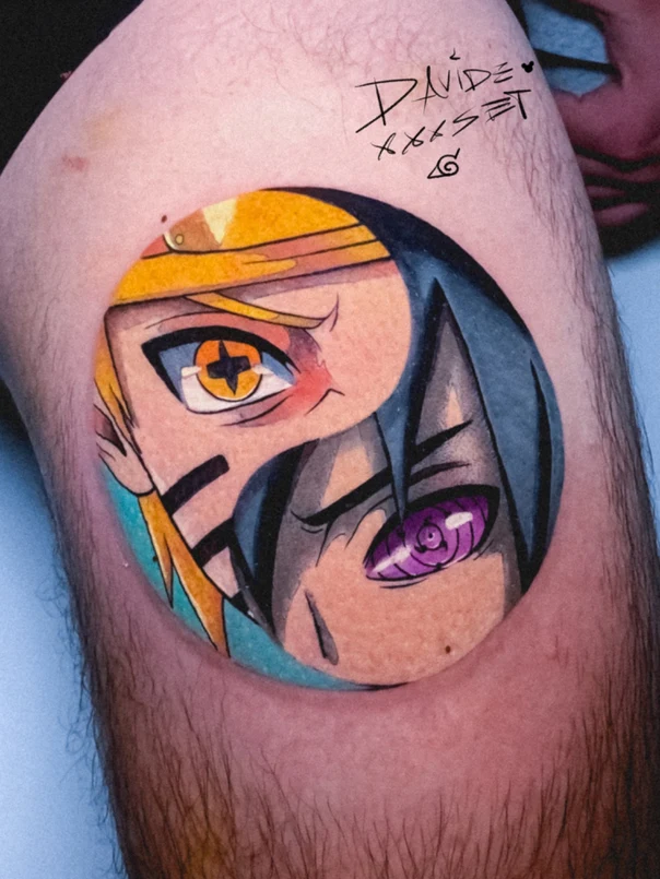 Anime Anime, Yin yang tattoo on Thigh