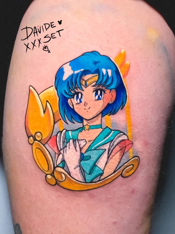 female color anime Tatuaggio su upper arm #53885 | Tatuatore Davide Set
