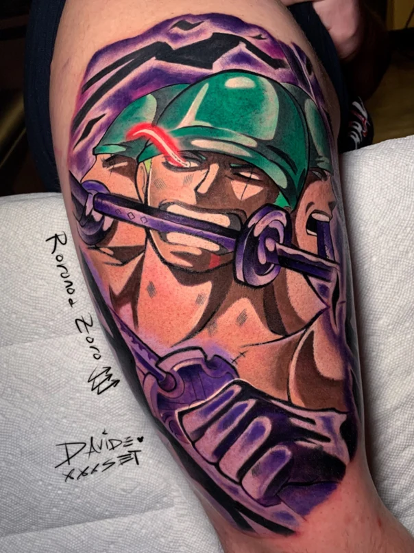 Anime Character, Sword tattoo on Forearm
