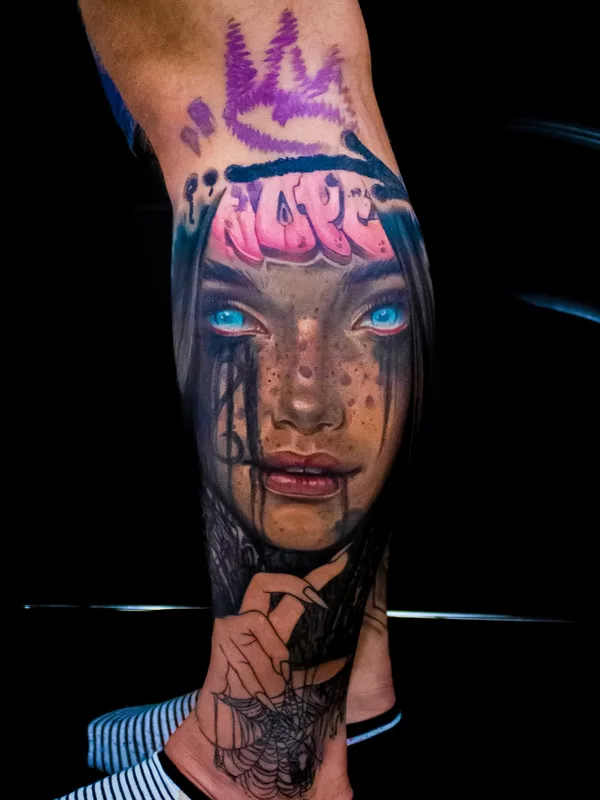 female color realism 타투 부위 calf #53916 | 타투이스트 Катя Перец