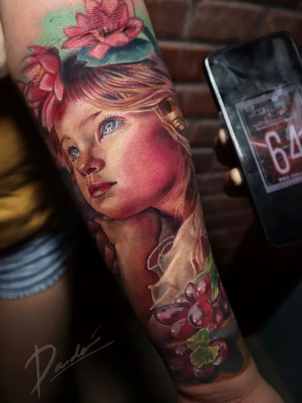 female color realism татуировка на forearm #66038 | Тату мастер Ricardo David