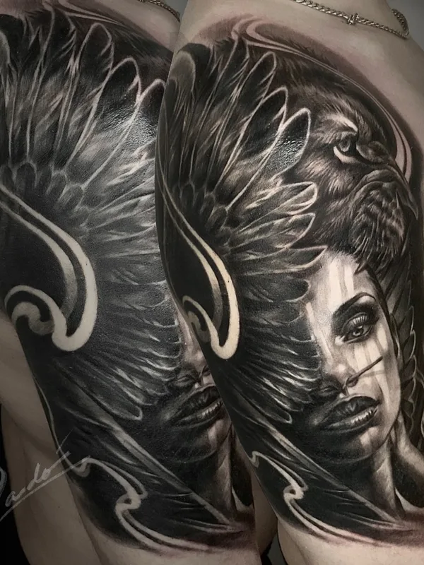 black and grey realism татуировка на upper arm #66036 | Тату мастер Ricardo David