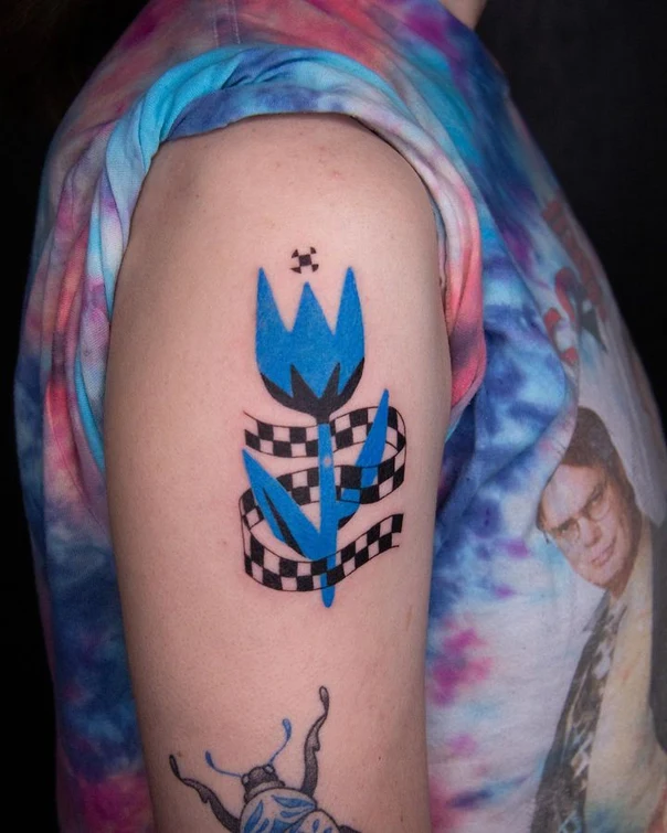 Geometric Flower, Abstract tattoo on Upper Arm