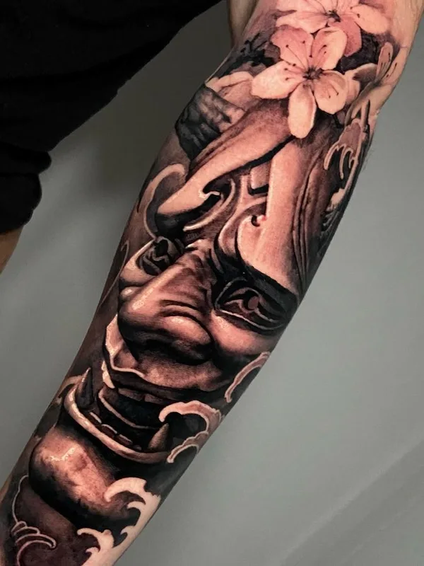 black and grey japanese Tatuaggio su forearm #66286 | Tatuatore Alessandro Covallero