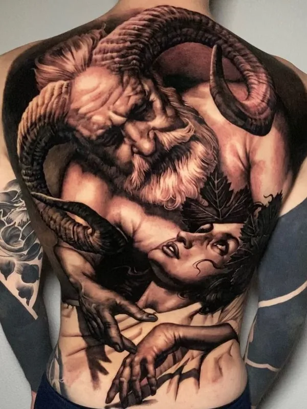 black and grey realism 纹身 在 full back #66304 | 纹身师 Simone Covallero