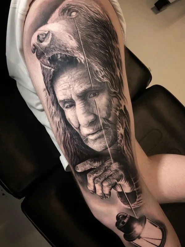 black and grey realism tattoo on upper arm #66313 | Tattoo Artist Rodrigo Piedrabuena