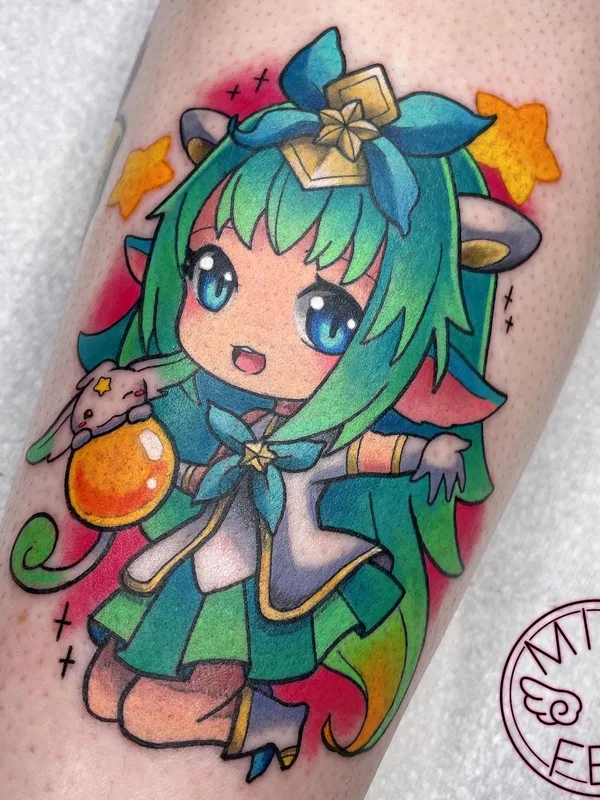 color anime tattoo on calf #66333 | Tattoo Artist _mimifee