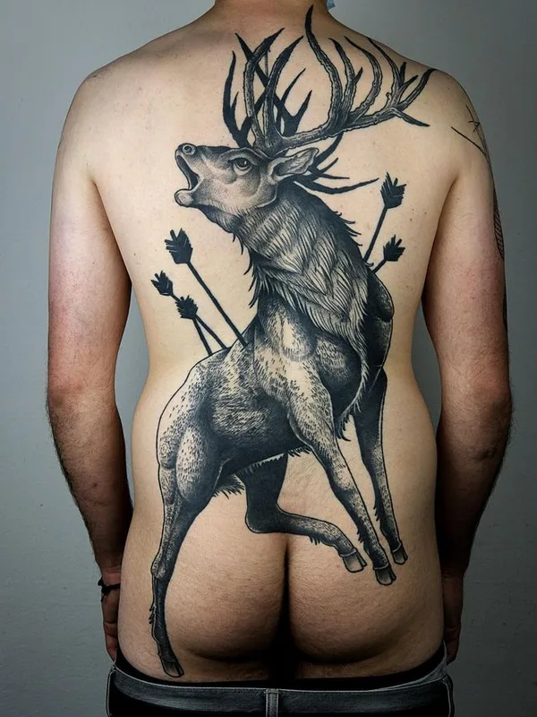 male black and grey realism 纹身 在 full back #66341 | 纹身师 Michael Joss