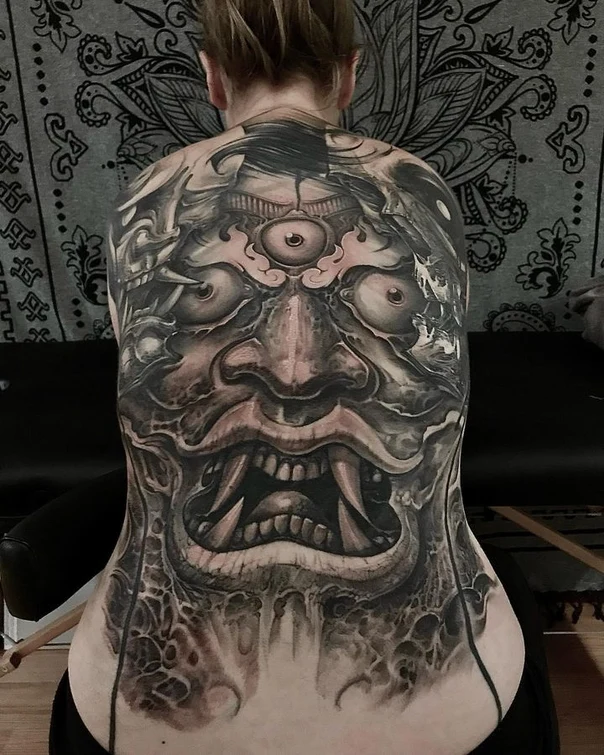 Japanese Oni, Demon tattoo on Full Back