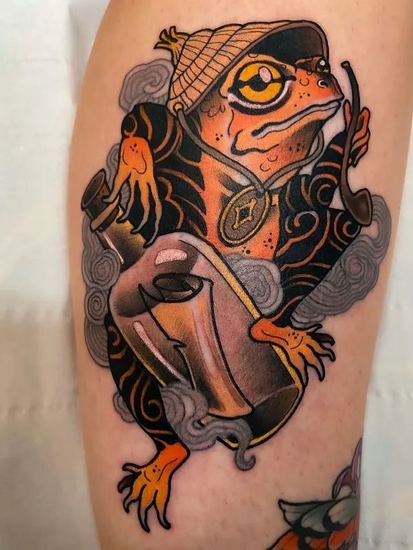 color japanese tattoo on calf #66500 | Tattoo Artist Alex Garcia
