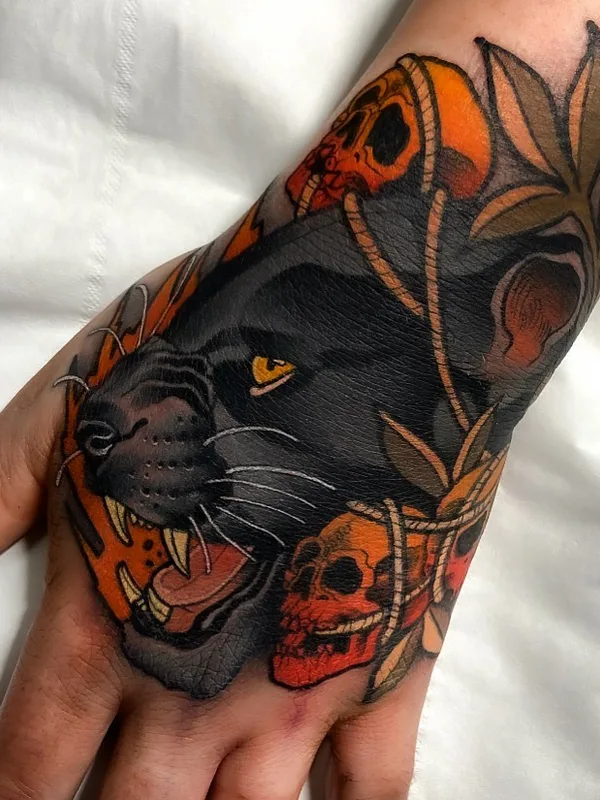 color neo traditional tattoo on hand #66496 | Tattoo Artist Alex Garcia