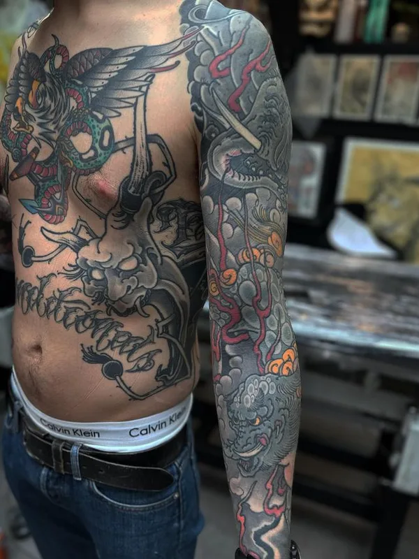male color japanese 타투 부위 full sleeve #66507 | 타투이스트 Len Leye