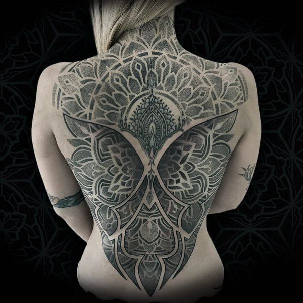Ornamental Mandala, Geometric tattoo on Full Back