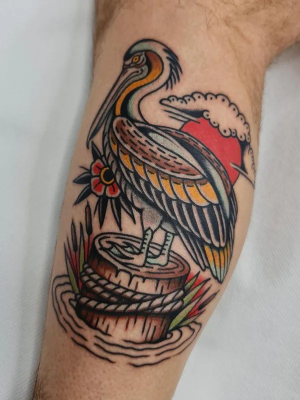 color traditional tatuaje en calf #66738 | Tatuador Luka Vučetić