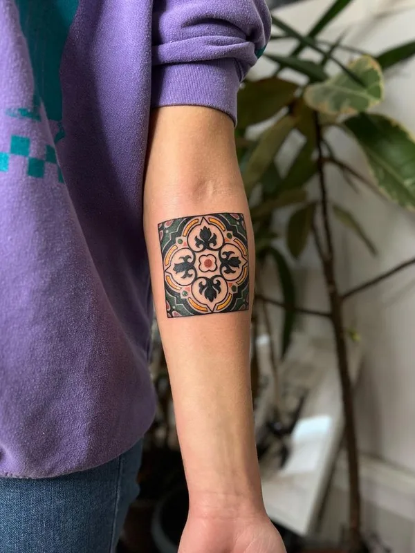 color ornamental 纹身 在 forearm #66756 | 纹身师 Tihomir Krklec