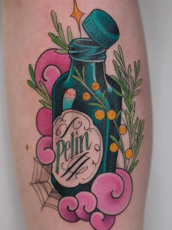 color neo traditional tattoo on calf #66764 | Tattoo Artist polar.tulip