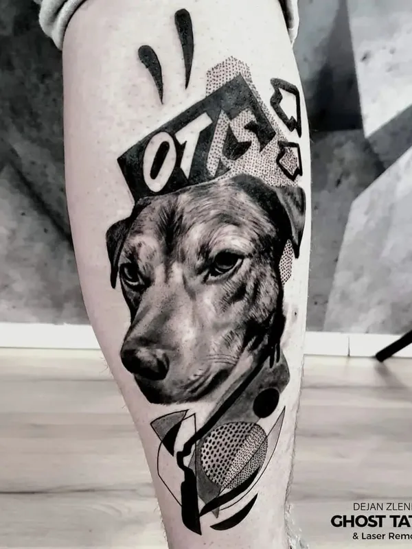black and grey black and grey татуировка на calf #66809 | Тату мастер Dejan Zlendic
