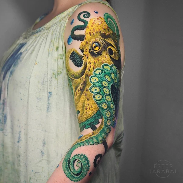 Realism Octopus tattoo on Full Sleeve
