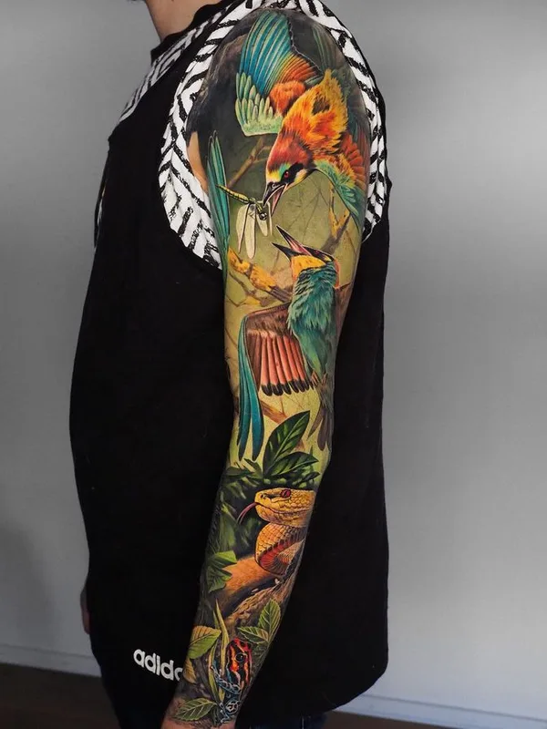 color realism tatouage sur full sleeve #66887 | Artiste tatoueur ESTER TARABAL
