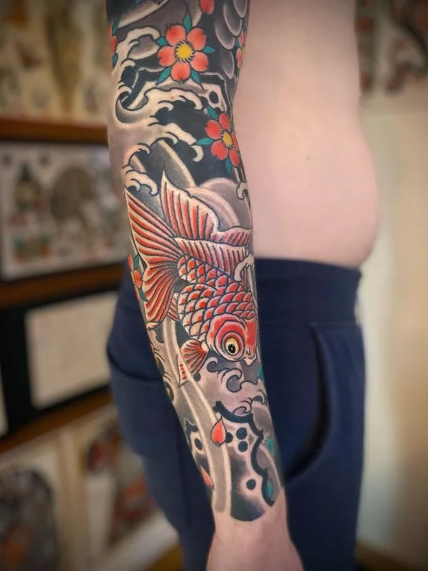 color japanese 纹身 在 full sleeve #66898 | 纹身师 Ron Koupal