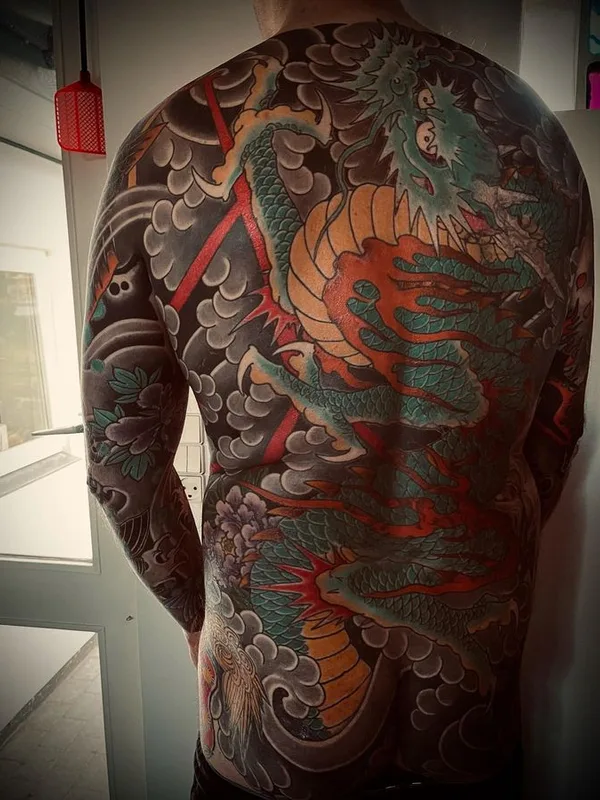color japanese 纹身 在 full back #66895 | 纹身师 Ron Koupal