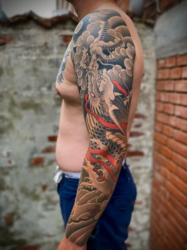 male color japanese 纹身 在 full sleeve #66891 | 纹身师 Ron Koupal