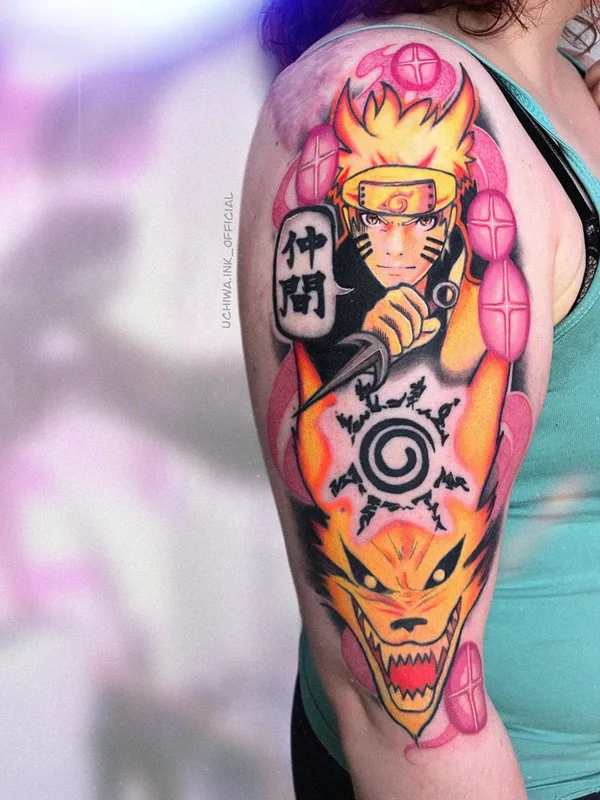 female color anime tatuaje en upper arm #66903 | Tatuador Niko Czarny