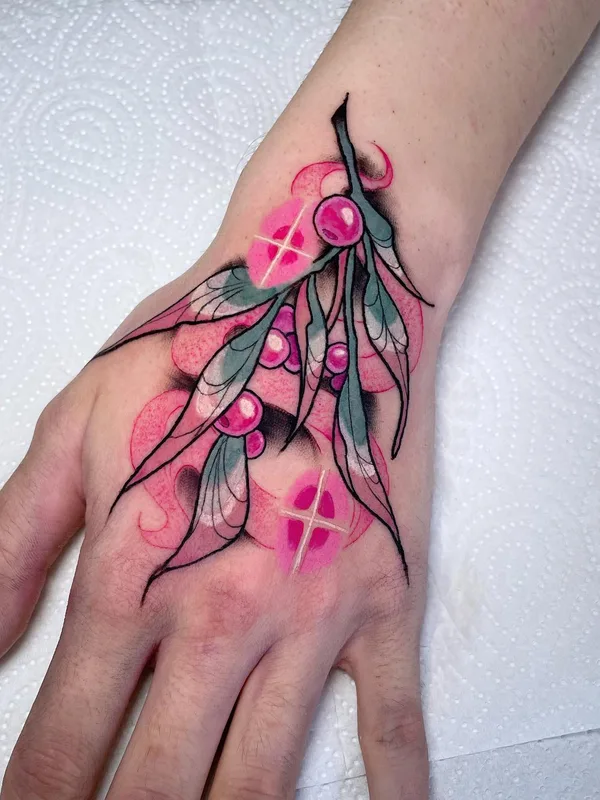 color illustrative tatuaje en hand #66907 | Tatuador Niko Czarny