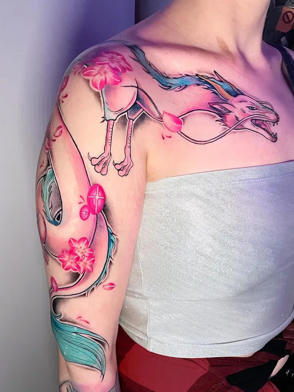 female color anime tatuaje en chest #66908 | Tatuador Niko Czarny