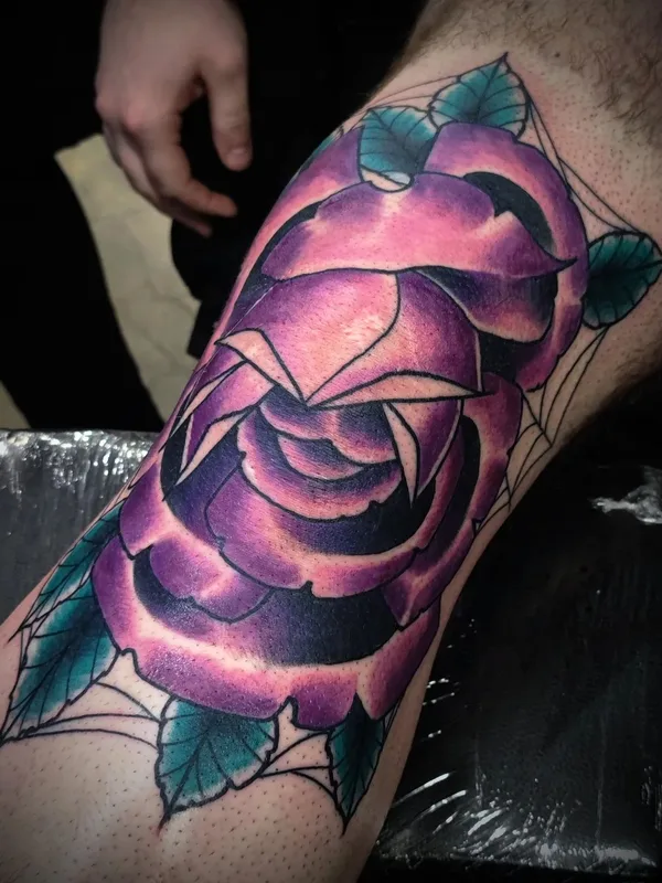 color neo traditional tatouage sur calf #66969 | Artiste tatoueur Niko Parviainen