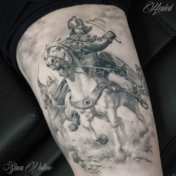 Realism Warrior, Horse tattoo on Forearm