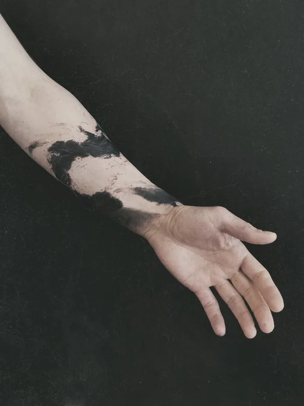 black blackout tattoo on forearm #67158 | Tattoo Artist Anastasia Salem