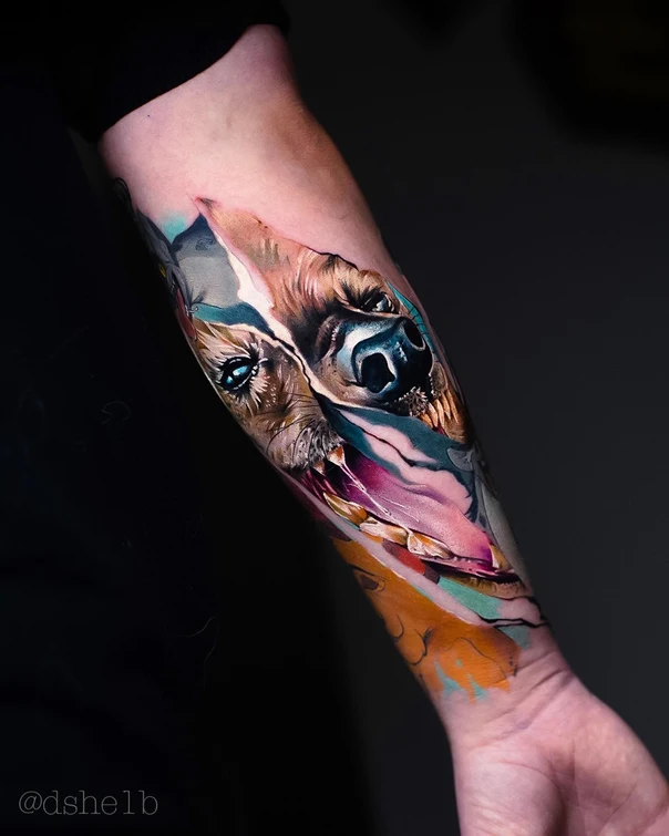 Реализм Dog tattoo на Предплечье