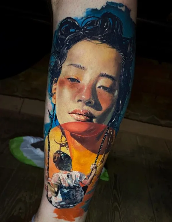color realism tatuaje en calf #67173 | Tatuador Тимур Булатов