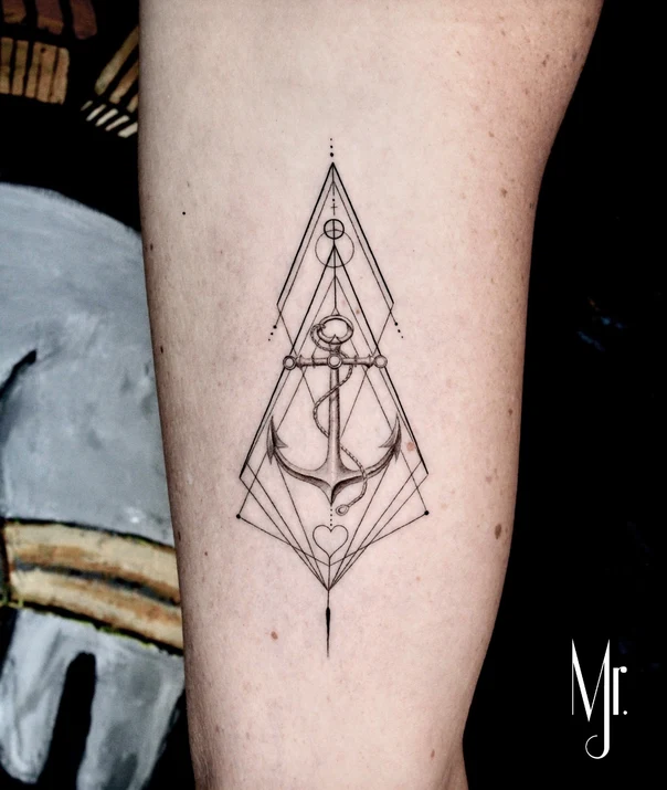 Geometric Anchor, Geometric tattoo on Forearm
