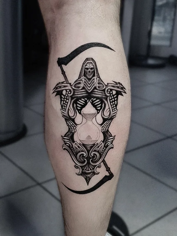 black blackwork 타투 부위 calf #67420 | 타투이스트 Łera Zabłocka