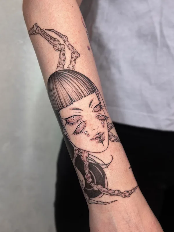 black blackwork 타투 부위 forearm #67439 | 타투이스트 Łera Zabłocka