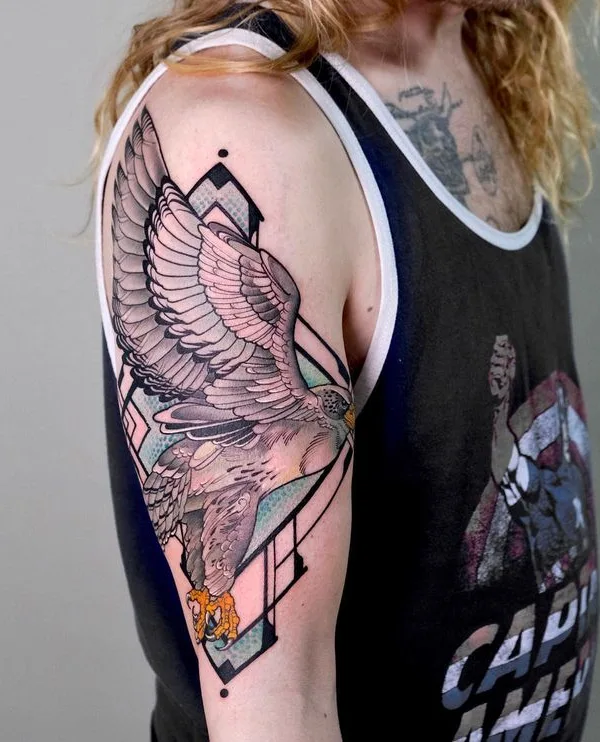 color illustrative tatouage sur upper arm #67457 | Artiste tatoueur JÓN PÁLL