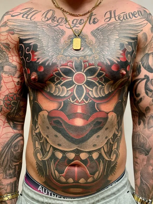 male color japanese tattoo on chest #67467 | Tattoo Artist Búri