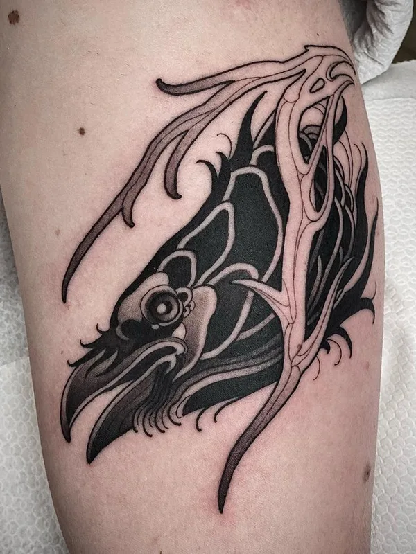 black and grey blackwork tattoo auf forearm #67523 | Tätowierer Sławek Pawlik