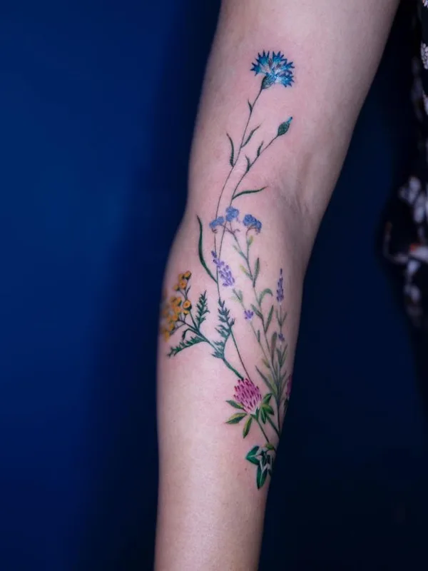 color botanic tatuaje en forearm #67539 | Tatuador Magdalena Bujak
