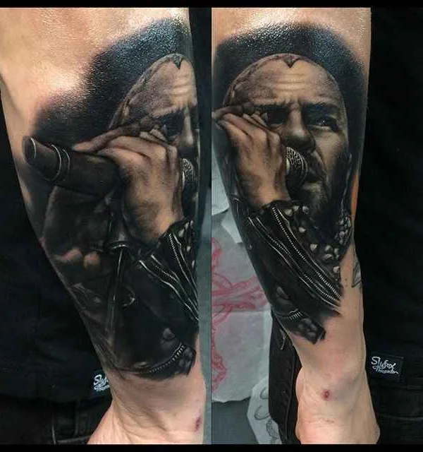 black and grey realism tattoo on forearm #345 | Tattoo Artist Kyle Cotterman