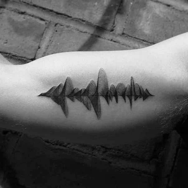 Linework Soundwave tattoo on Forearm