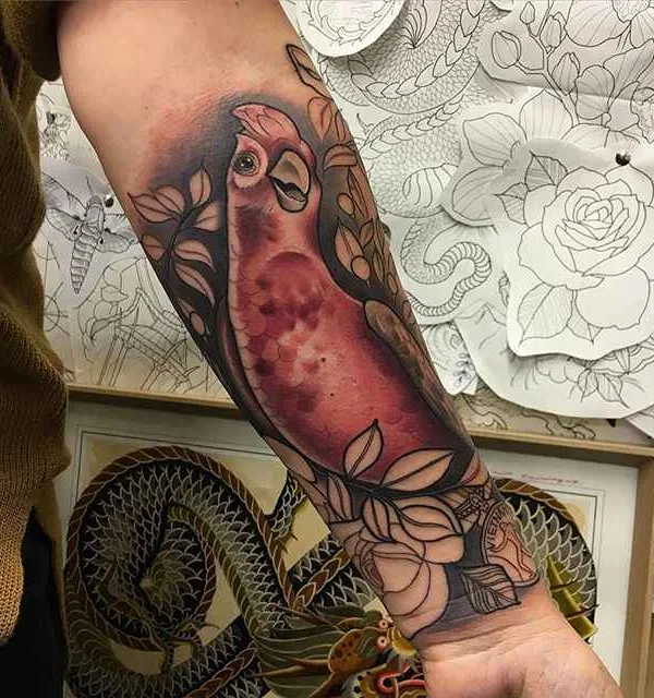 color illustrative 纹身 在 forearm #320 | 纹身师 Makkala Rose